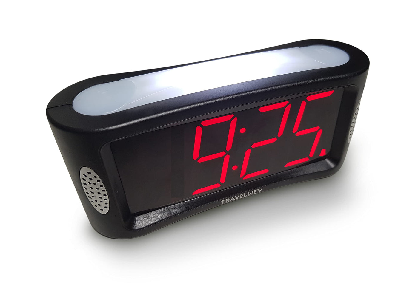 Digital Alarm Clock - Outlet Powered, No Frills Simple Operation, Large Night Light, Alarm, Snooze, Full Range Brightness Dimmer, Big Red LED Digit Display, Black