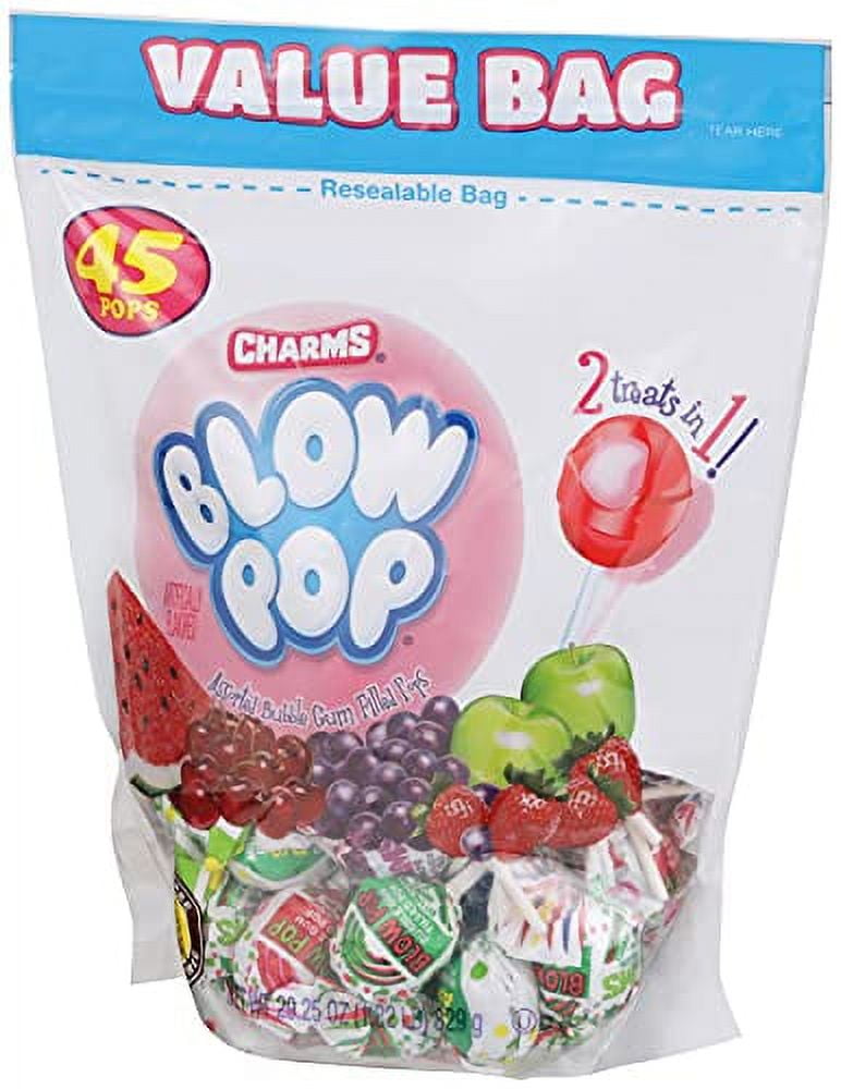 Charms Blow Pops, Assorted Flavors, 45 count bag, 29.25 ounces