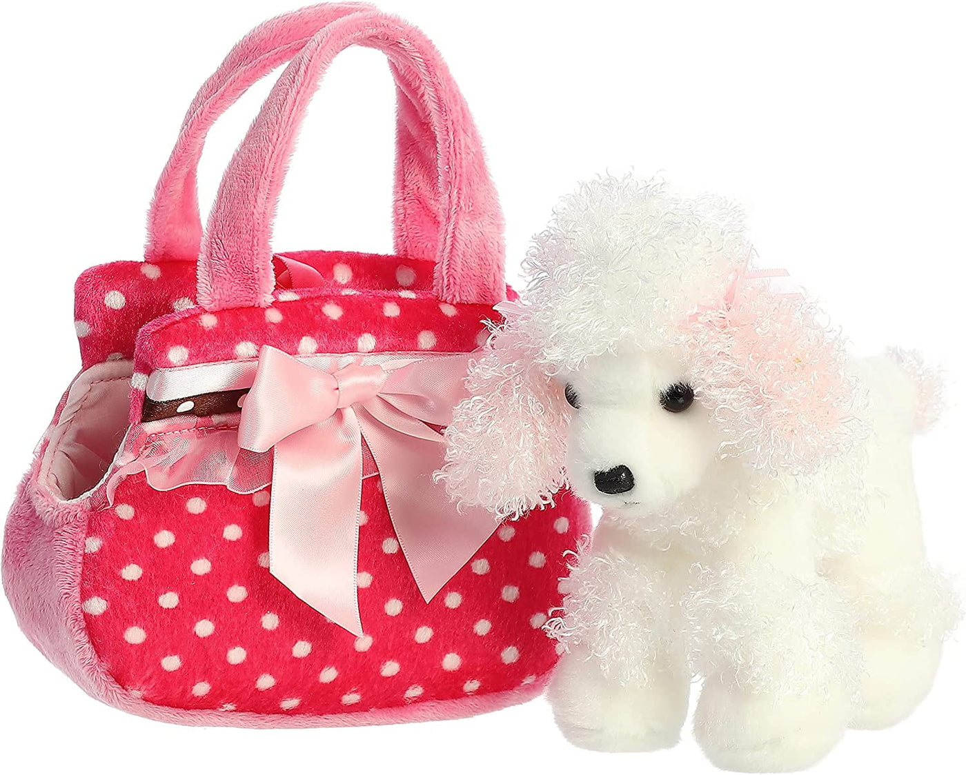 Aurora® Fashionable Fancy Pals™ Fancy Pink Polka Dot™ Stuffed Animal - On-The-go Companions - Stylish Accessories - 8 Inches