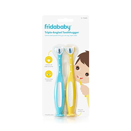 FridaBaby Triple-Angle Toothhugger Training Toothbrush for Toddler Oral Care, Two Pack