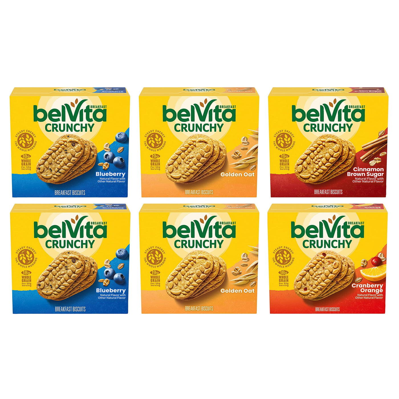 Belvita Breakfast Biscuits Variety Pack, 4 Flavors, 6 Boxes Of 5 Packs (30 Total Packs)