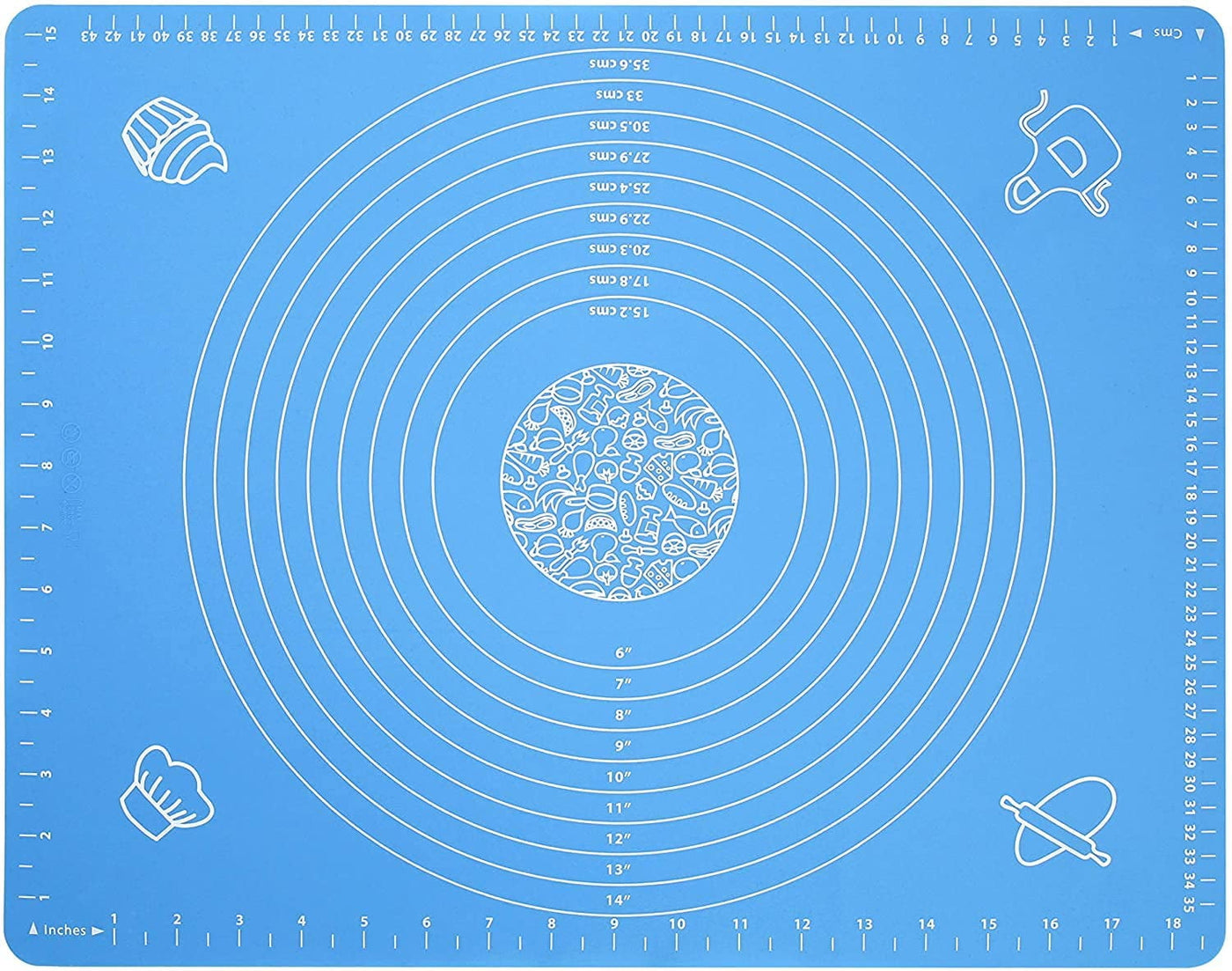 Premium Silicone Baking Mat for Pastry Rolling Dough - 19.7 x 15.7 - BPA Free Non-stick, Measurements Included - Durable and Versatile -