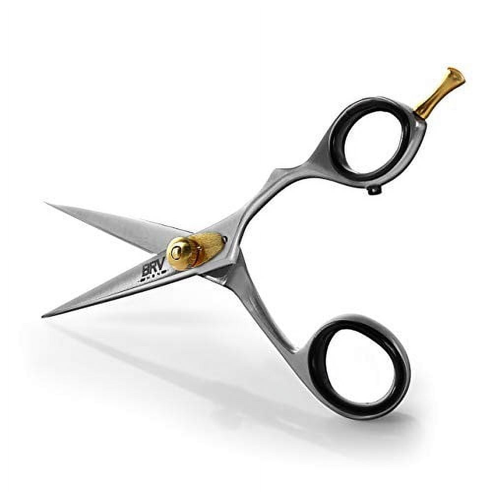 Facial Hair Scissors for Men - Mustache and Beard Trimming Scissors - 5.5 inches - All Stainless Steel - Sharp and Precise Grooming - Razor Edge Barber Scissor - Professional Cutting Scissors - Silver