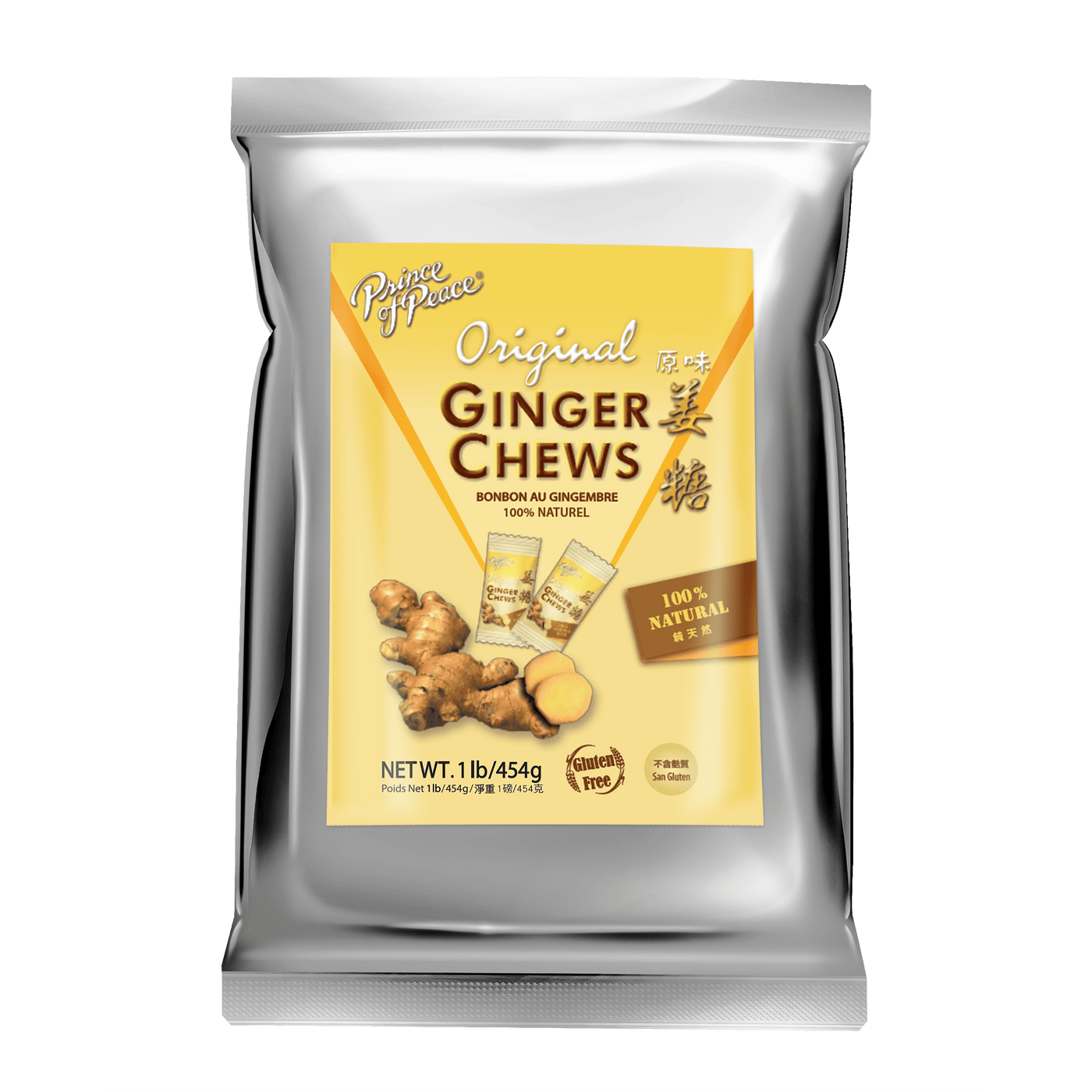 Prince of Peace Original Ginger Chews, 1 lb. – Candied Ginger – Candy Pack – Ginger Chews Candy – Natural Candy – Ginger