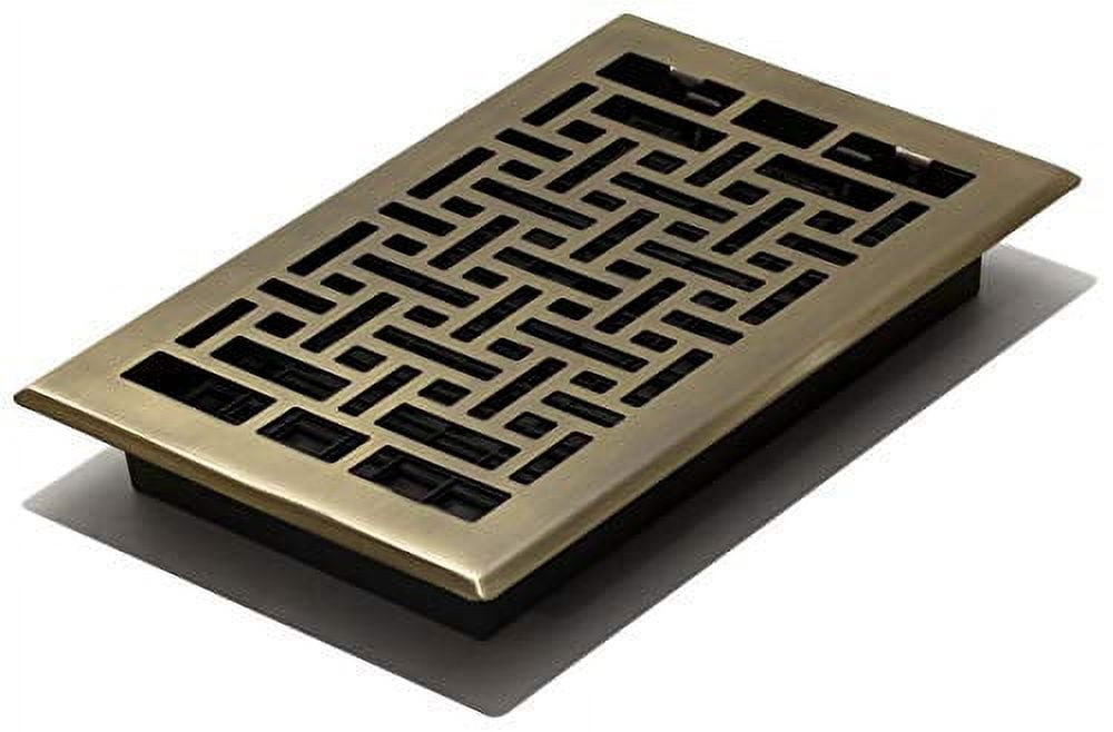 Decor Grates AJH610-A Oriental Floor Register, 6-Inch by 10-Inch, Antique Brass