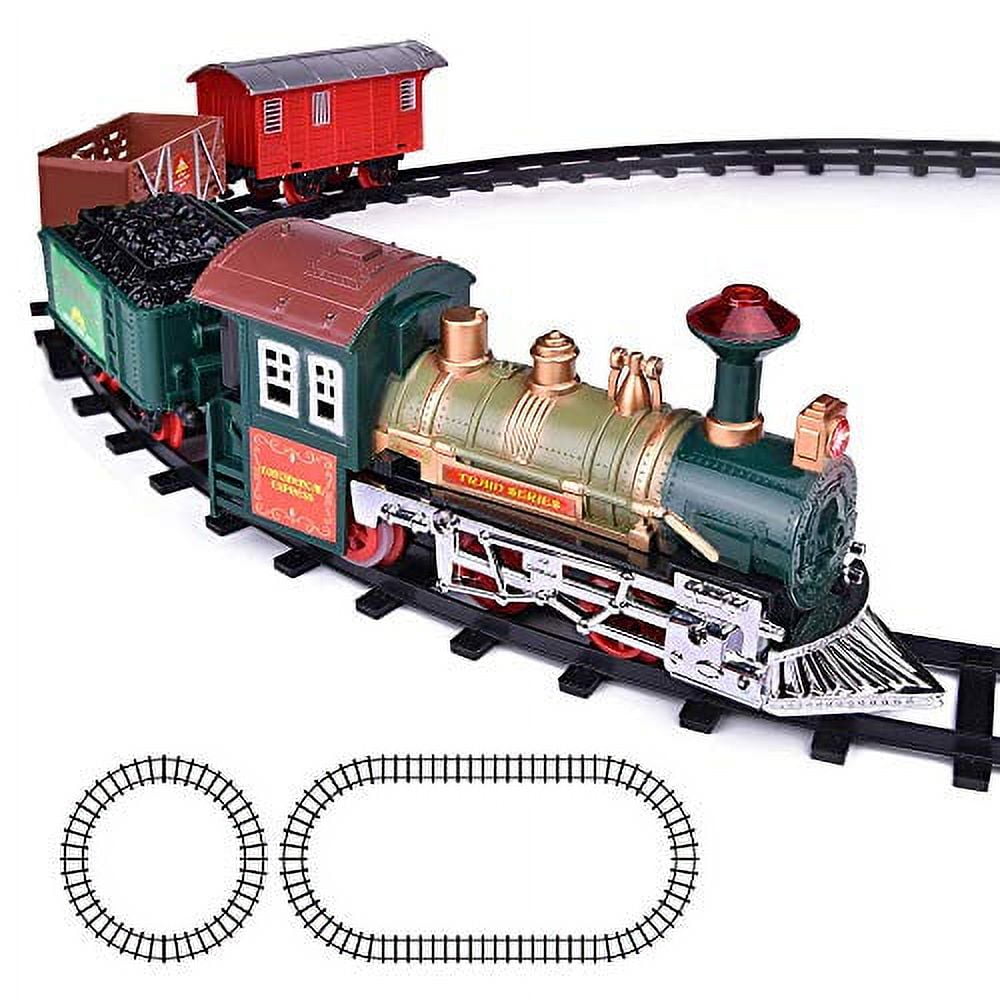 Artcreativity Deluxe Train Set For Kids Batteryoperated Toy With 4 Cars And Tracks Durable Plastic Cute Christmas Holiday Train For Under The Tree, Great Gift Idea For Boys, Girls, Toddlers