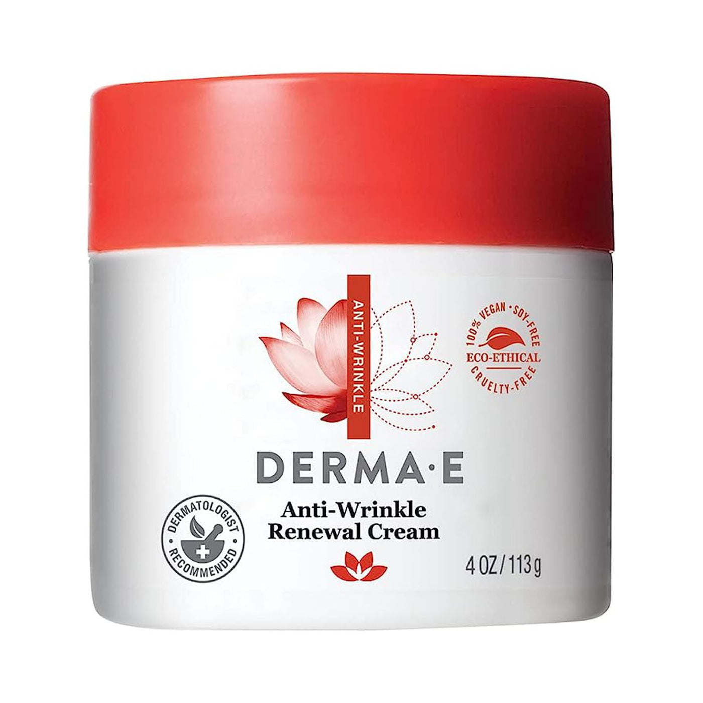 DERMA-E Anti-Wrinkle Renewal Skin Cream – Vitamin A (Retinyl Palmate) Wrinkle Treatment Cream – Vegan Anti-Aging Moisturizer to Smooth & Renew Aging Skin, 4 oz