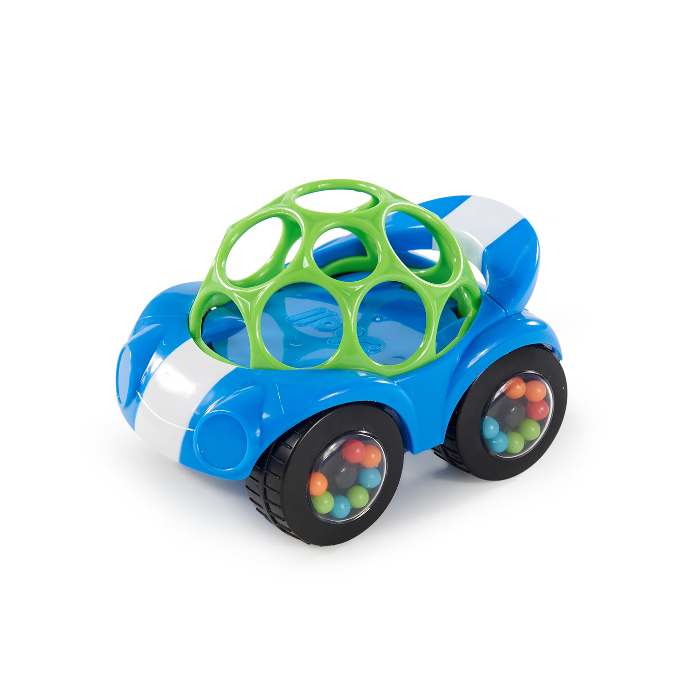 Oball Easy Grasp Rattle & Roll BPA-Free Push Car Infant Crawling Toy, 1 Pack, Blue Unisex