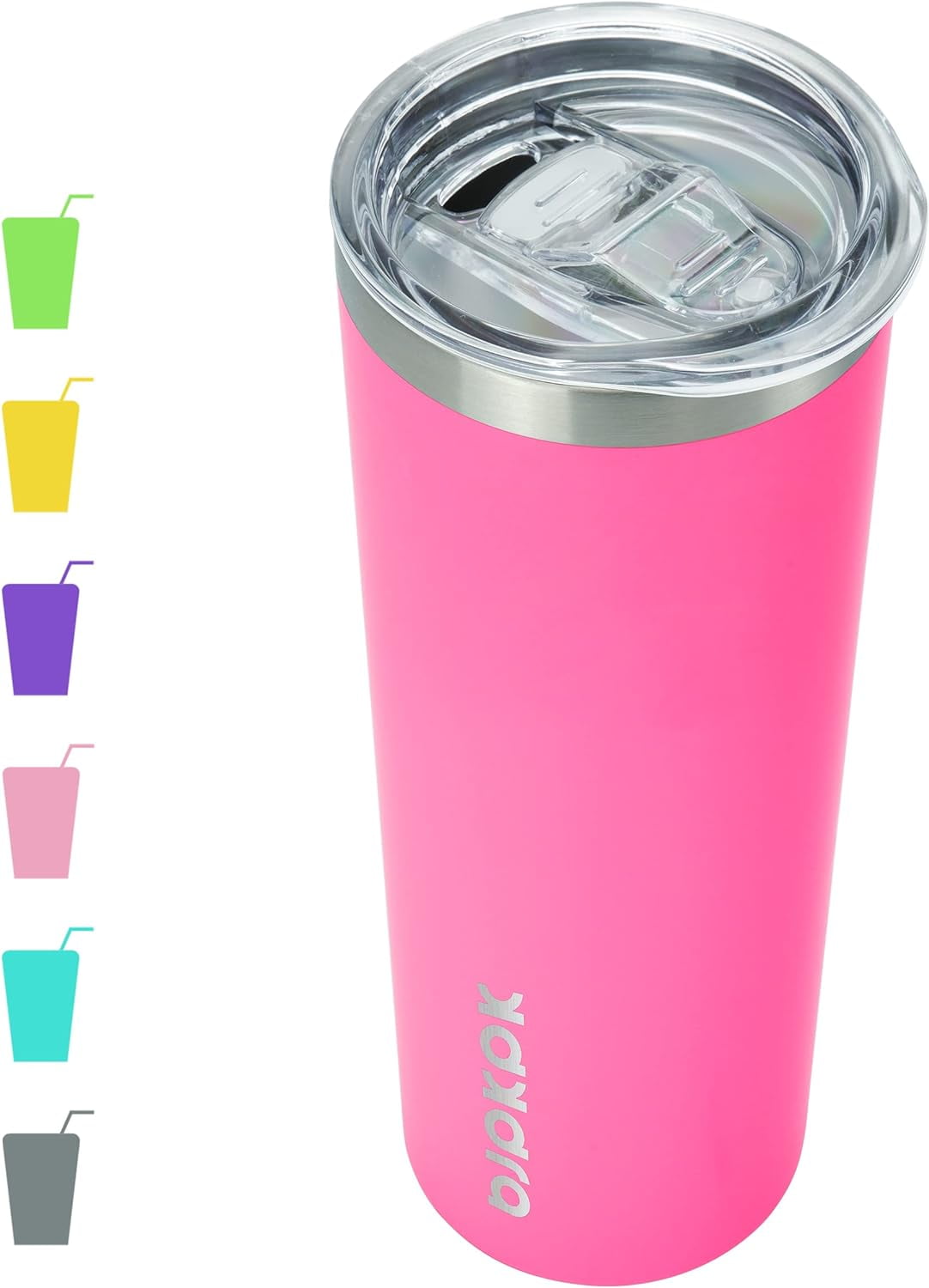 20 oz Pink Skinny Tumbler with Lid - Insulated Stainless Steel Travel Coffee Cup -