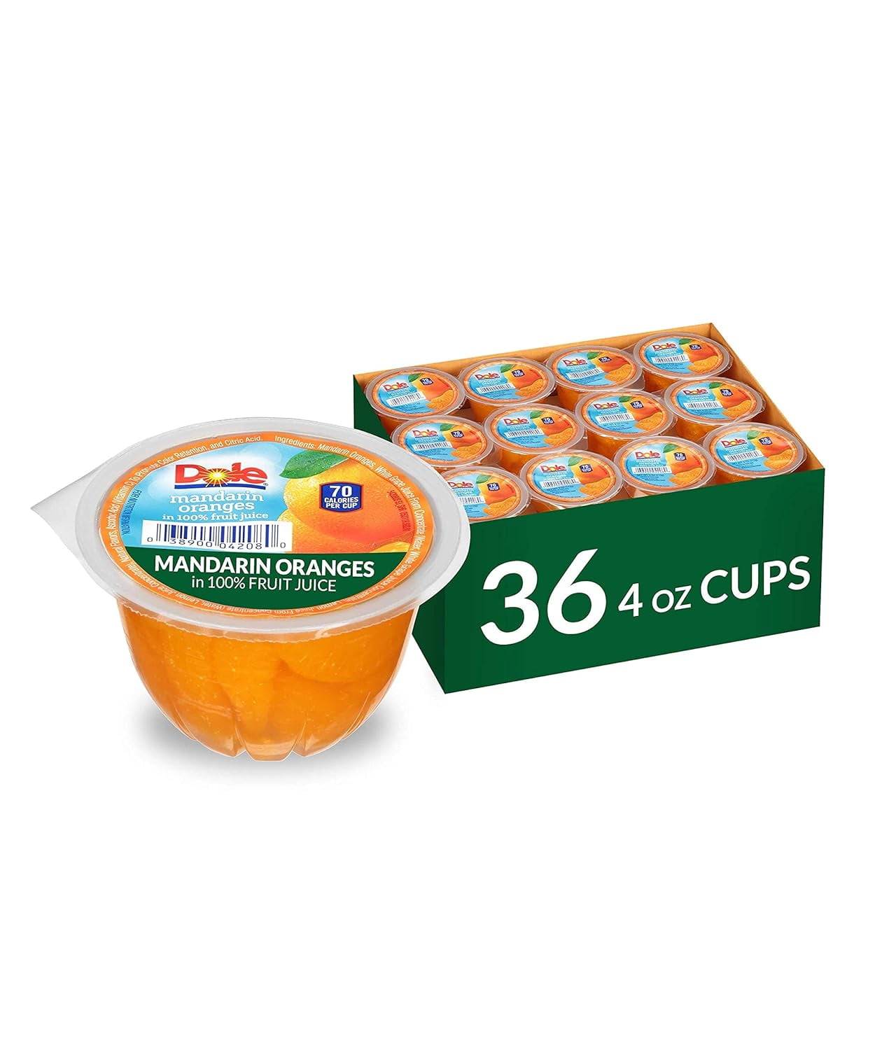 Fruit Bowls Mandarin Oranges in 100% Juice Snacks, 4oz 36 Total Cups, Gluten & Dairy Free, Bulk Lunch Snacks for Kids & Adults