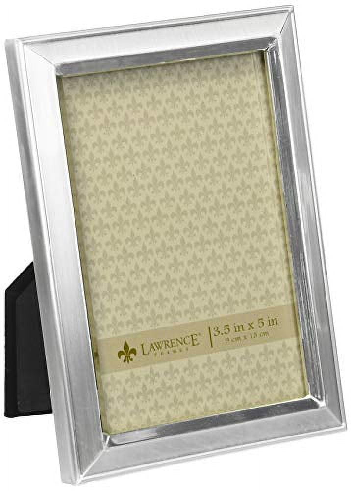 Lawrence Frames Brushed Silver Plated 3 by 5 Metal Picture Frame, Silver