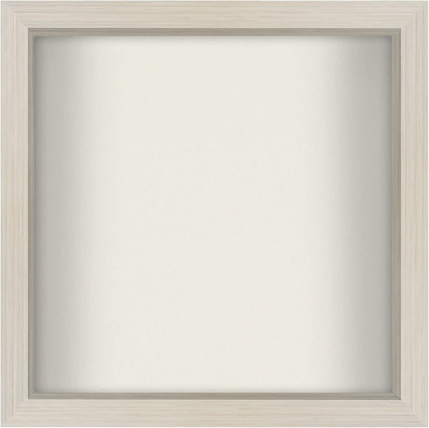 Americanflat 11x11 Shadow Box Frame in Light Wood with Soft Linen Back - Composite Wood with Polished Glass for Wall and Tabletop