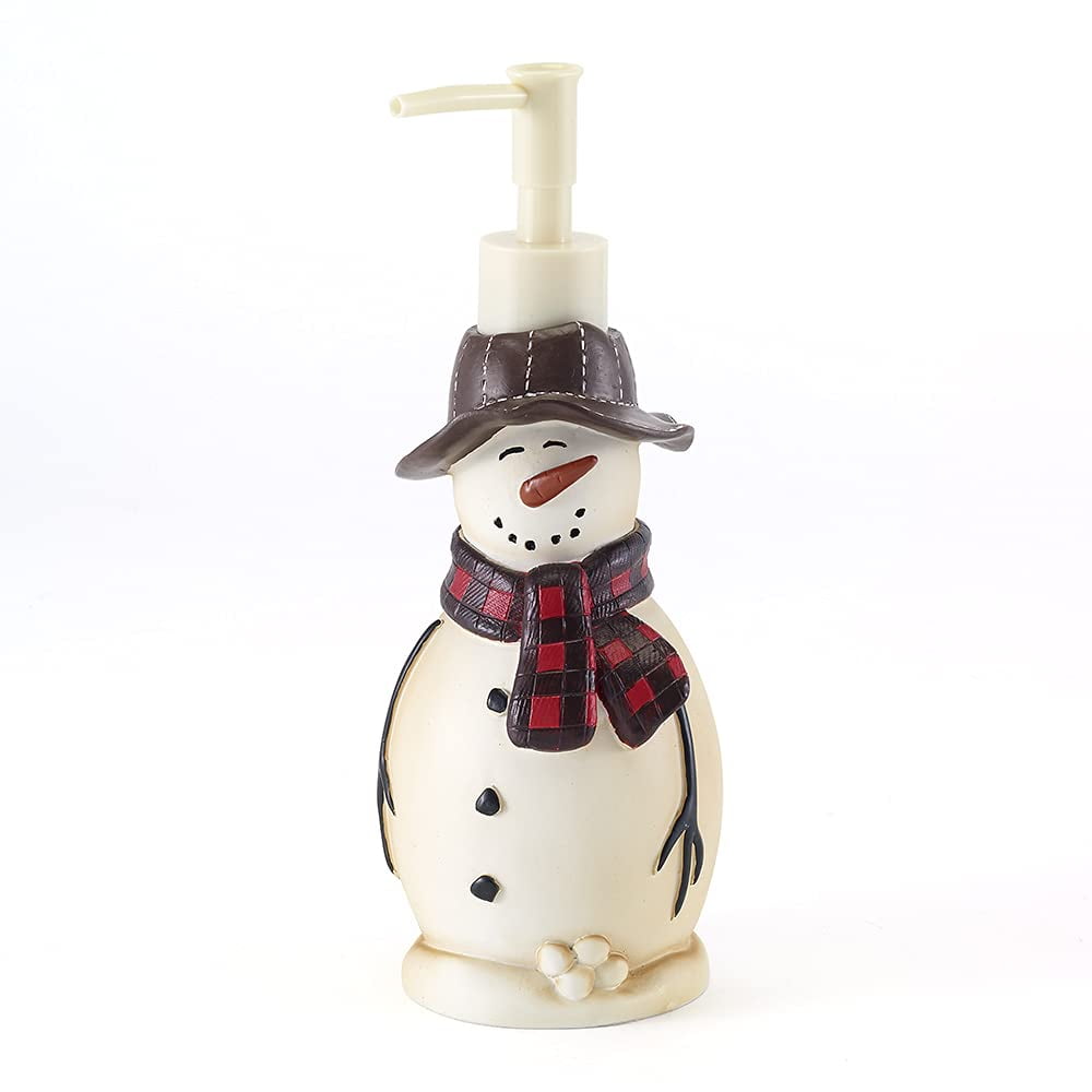 Soap Dispenser/ Pump, Countertop Accessories, Holiday Inspired Bathroom Decor (Snowmen Gathering Collection)