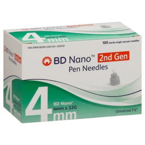 BD Nano 2nd Generation 4mm Nee-dles 100ct