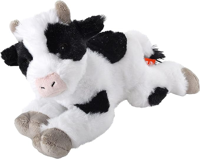 Wild Republic Ecokins Mini, Cow, Stuffed Animal, 8 inches, Gift for Kids, Plush Toy, Made from Spun Recycled Water Bottles, Eco Friendly, Child’s Room Decor