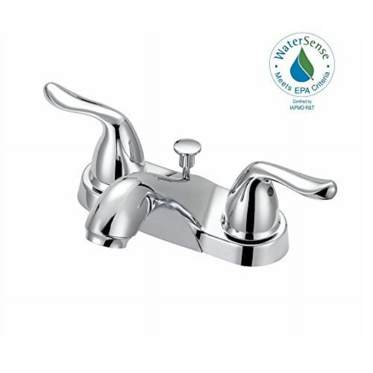 glacier bay constructor 4 in. centerset 2-handle mid-arc bathroom faucet with click install pop up in chrome