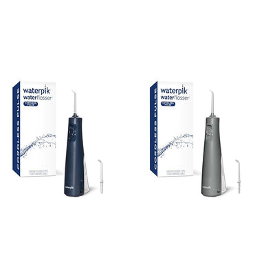 Waterpik Cordless Pulse Rechargeable Portable Water Flosser for Teeth, Gums, Braces Care and Travel with 2 Flossing Tips, Waterproof, ADA Accepted, WF-20 Gray, Packaging May Vary