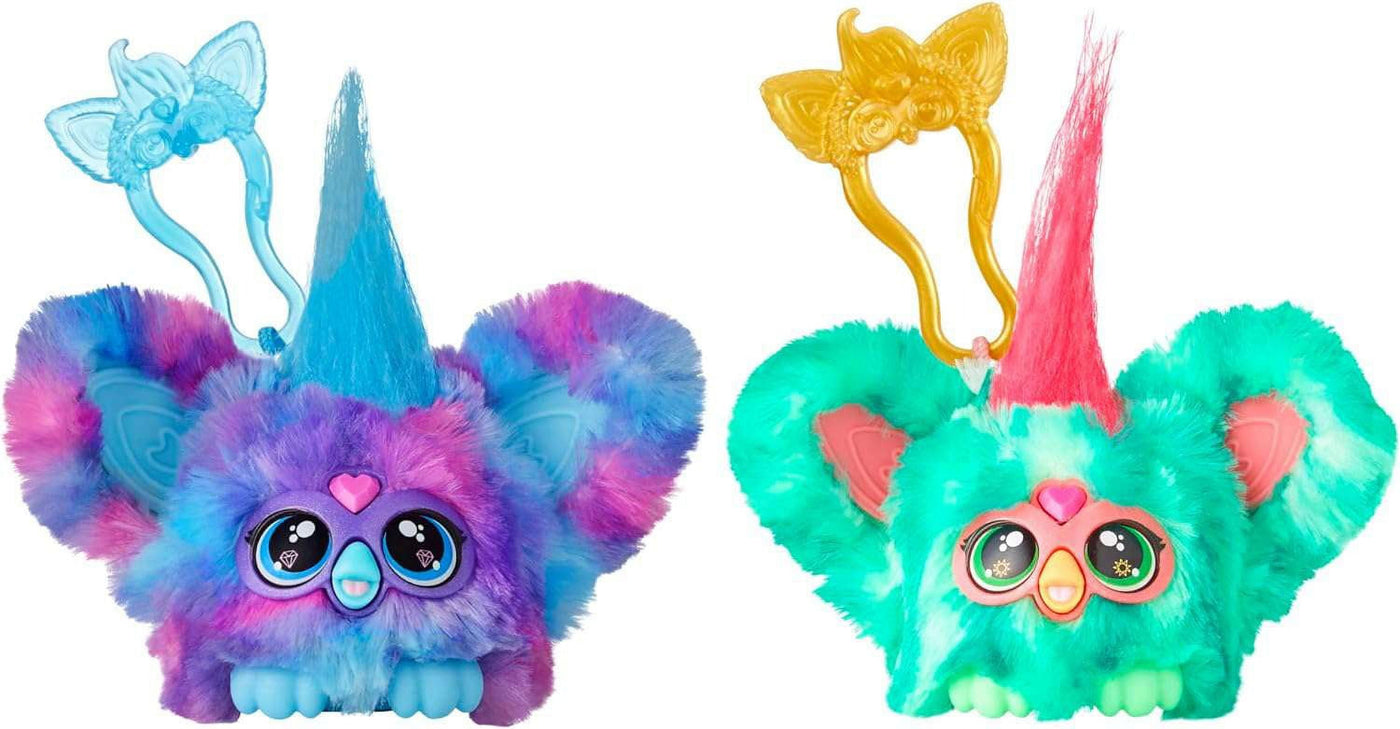 Furby Furblets 2-Pack, Mini Friends Luv-Lee & Mello-Nee, 45+ Sounds Each, Music & Furbish Phrases, Electronic Plush Toys, Red/Green & Purple/Blue, Kids Easter Gifts, Ages 6+