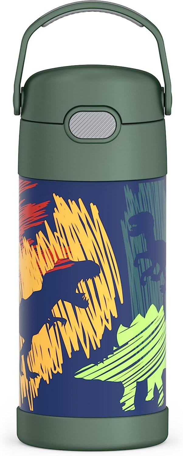 Thermos® Stainless-Steel Funtainer Bottle, 12 Oz, Dinosaur Print