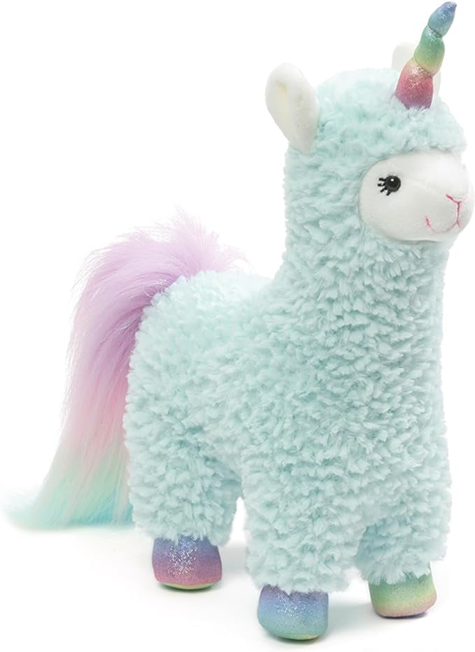 GUND Cotton Candy Llamacorn Plush Toy, Unicorn Stuffed Animal for Ages 1 and Up, Blue/Rainbow, 11”