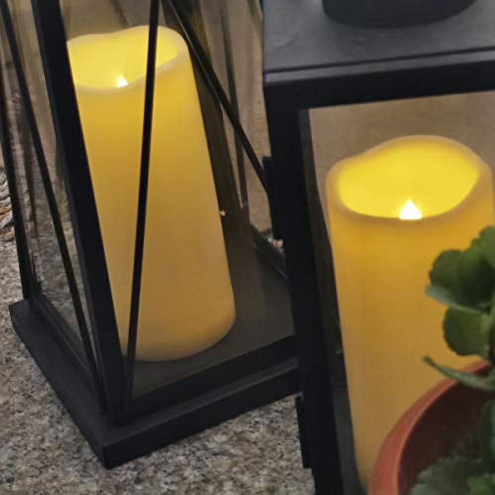 3PCS 7" Waterproof LED Flameless Timer Candles, 1000 Hours Long Battery Life / Flickering Battery Operated Electric Outdoor LED Large Pillar Candle for Outside Lantern Festival Decor etc.