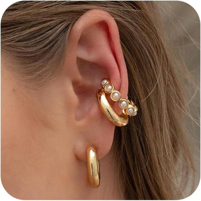 3 Pairs Gold Hoop Earrings Set: Dainty Stud Earrings Trendy Small 14K Gold Plated Hypoallergenic Dangle Cartilage Huggie Hoop Earrings for Women Gold Jewelry for Women Gifts