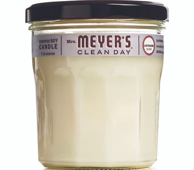 Mrs Meyers 41116 Soy Candle, Lavender Fragrance, 35 Hr Burning, White Candle