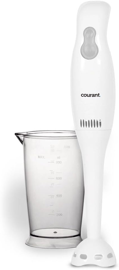 Courant CHB-2001CW 2 Speed Electric Hand Blender with 30 Oz Measuring Cup, White