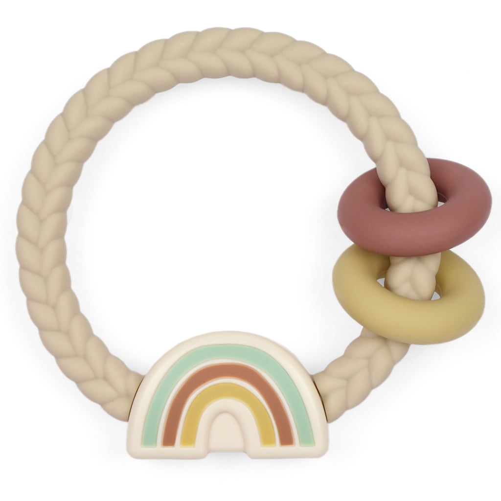 Itzy Ritzy Silicone Teether with Rattle, Neutral Rainbow