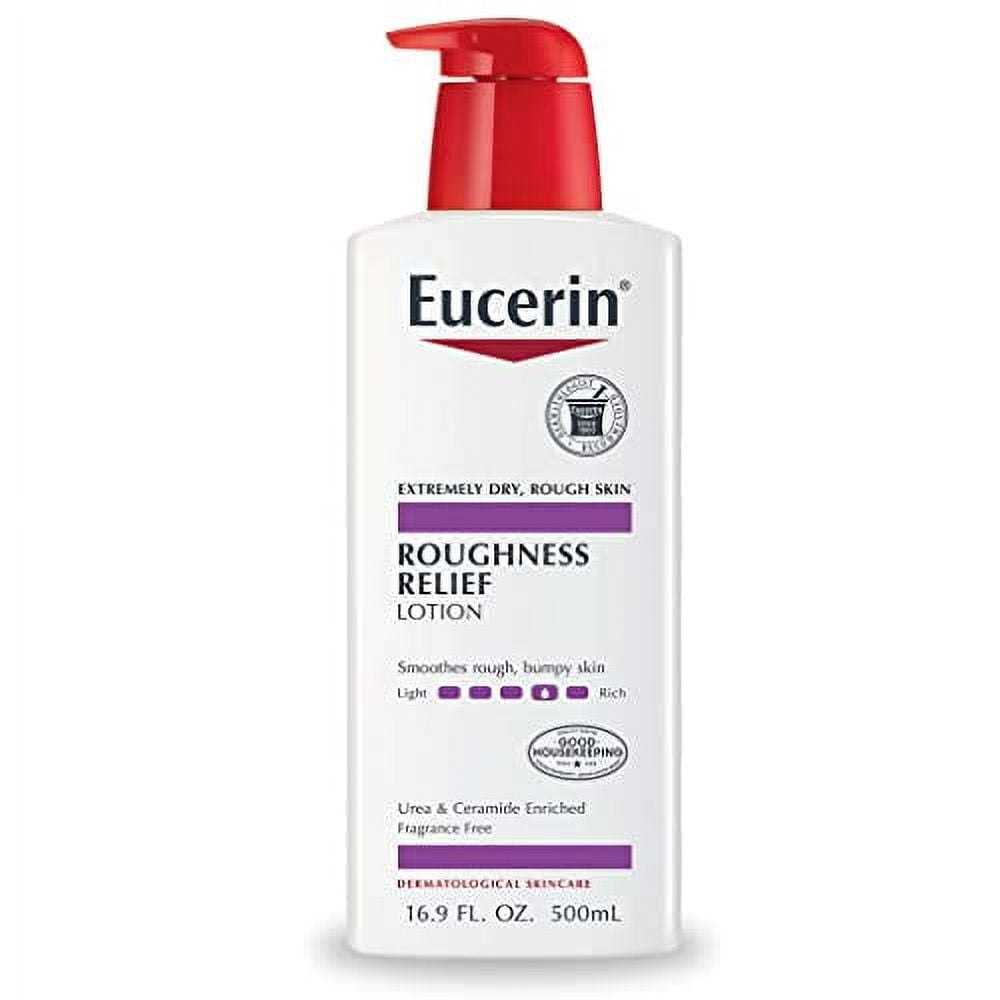 Eucerin Roughness Relief Body Lotion, Unscented Body Lotion for Dry Skin, 16.9 Fl Oz Pump Bottle