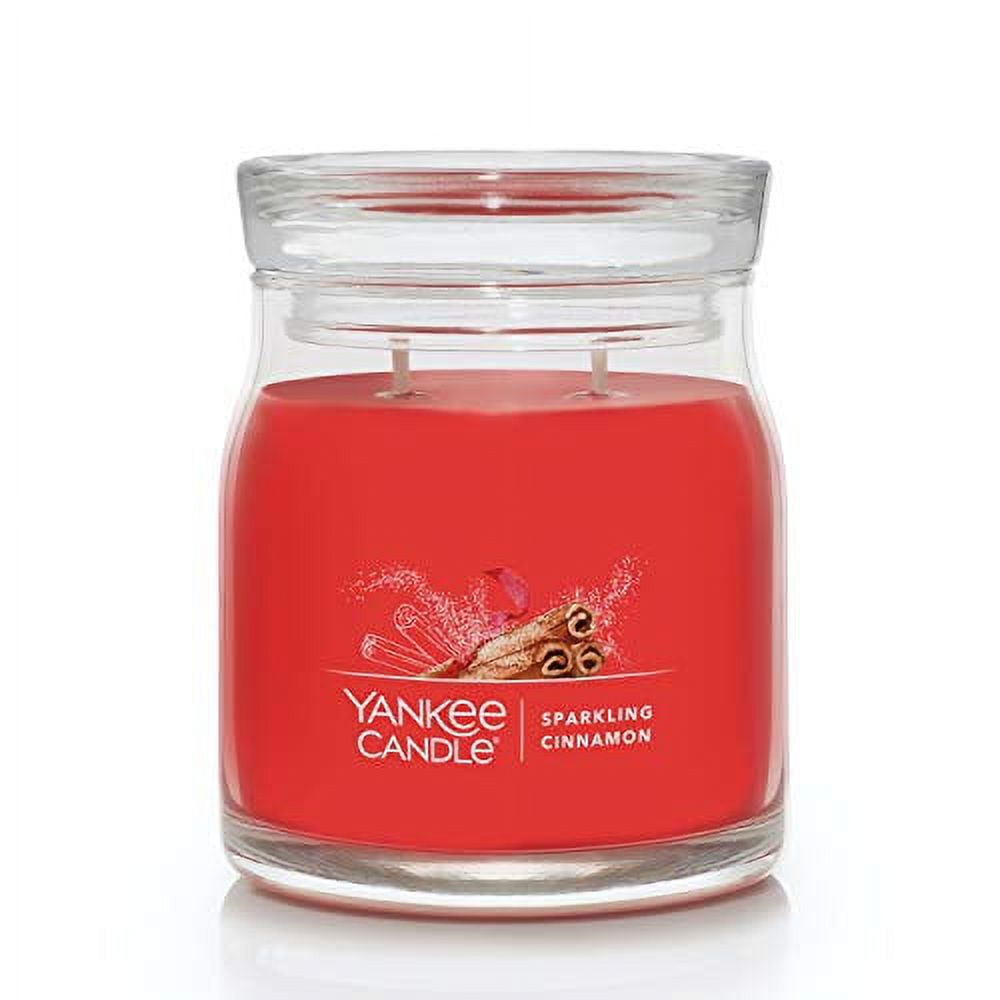 Yankee Candle Sparkling Cinnamon Scented, Signature 13oz Medium Jar 2-Wick Candle, Over 35 Hours of Burn Time, Christmas | Holiday Candle