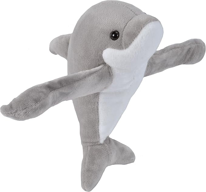 Wild Republic Huggers Hugger Plush Stuffed Animal Toy, Gifts for Kids, Dolphin, 8"