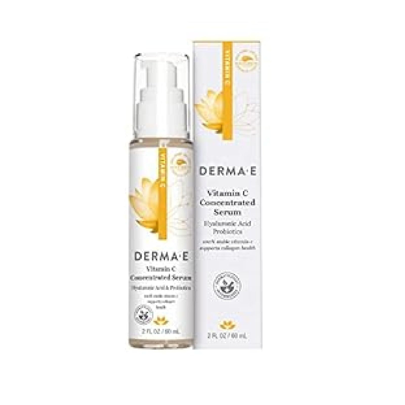 Derma E Vitamin C Concentrated Serum With Hyaluronic Acid – All Natural, Antioxidant-Rich Concentrated Facial Serum – Firming And Brightening Skin Serum, 2Oz.