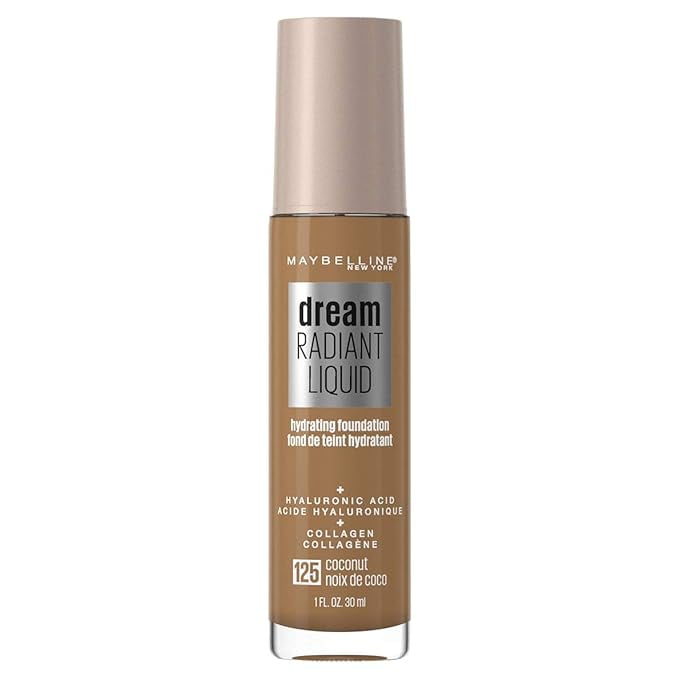 Maybelline New York Dream Radiant Liquid Medium Coverage Hydrating Makeup, Lightweight Liquid Foundation, Coconut, 1 Count