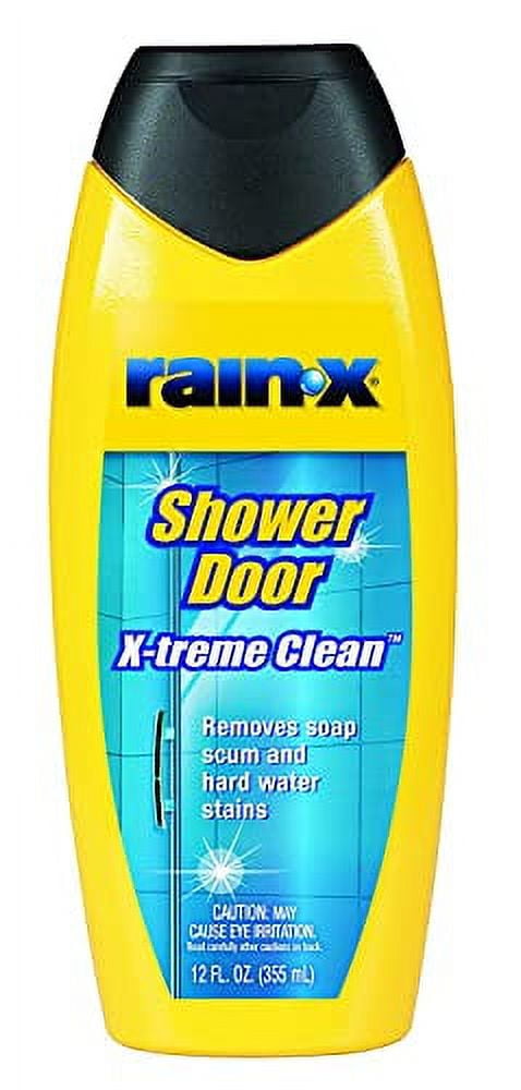 Rain-X 630035 X-Treme Clean Shower Door Cleaner, 12 Fl. Oz, Formulated To Clean Glass Shower Doors - Easy To Use, Removes Soap Scum, Dirt, Hard Water Build-up, Calcium, Lime Stains And Rust Stains