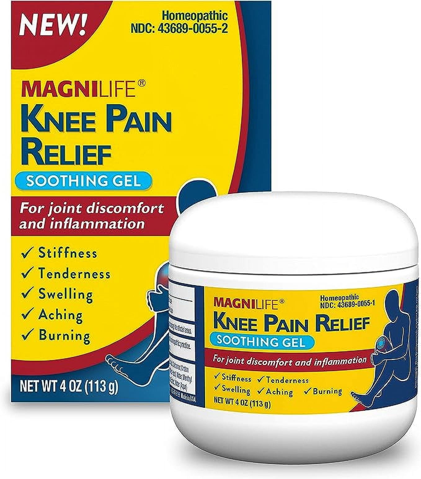 MagniLife Knee Pain Relief Soothing Gel, Reduces Swelling & Inflammation of Sore Muscles, Joint Discomfort, Injuries - All-Natural Arnica - 4oz. *EN