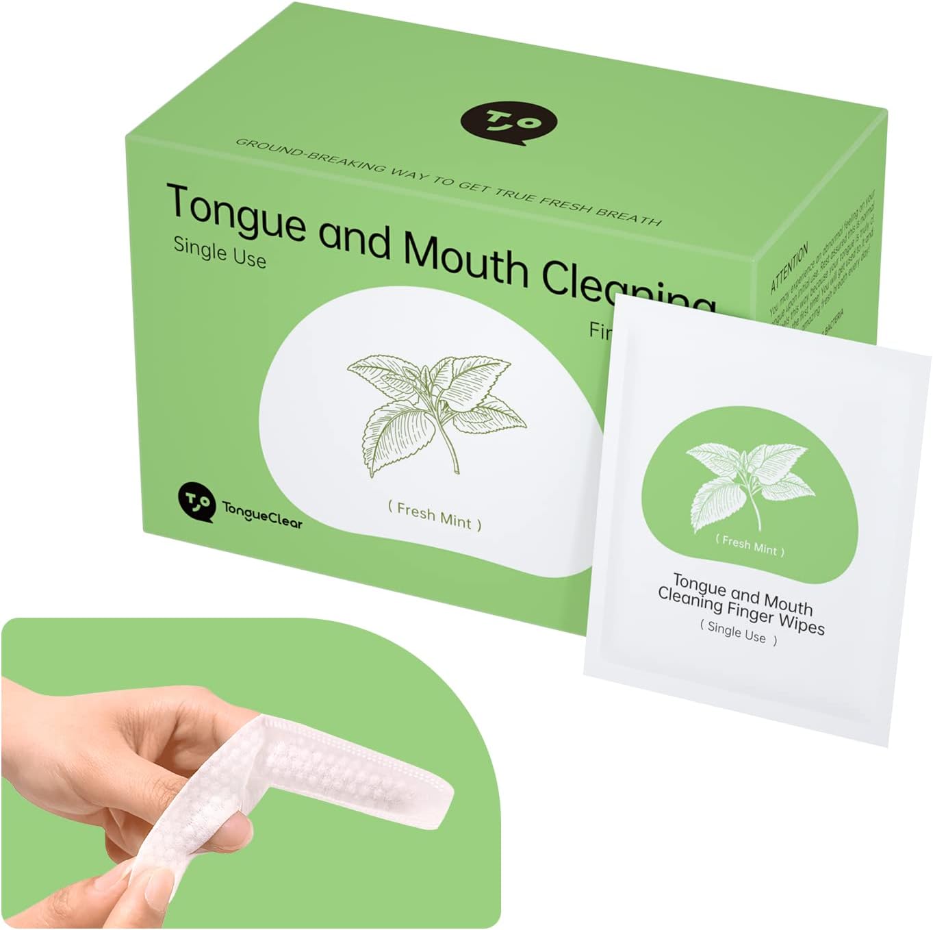 Finger Teeth Wipes for Adults, 60pcs, Oral Brush ups for Teeth Cleaning, Deep Cleaning Teeth Wipes, Gum Cleanning, Teeth Whitening Wipes, Oral mucosa Cleaner, Mint Flavor