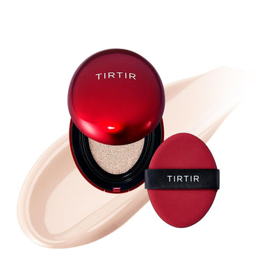 [*Mini Size*] TIRTIR Mask Fit Red Cushion Foundation | Full coverage, Weighless, Skin fit, Satin Glow Finish, Korean cushion foundation (#21N Ivory, 0.15 Fl Oz)