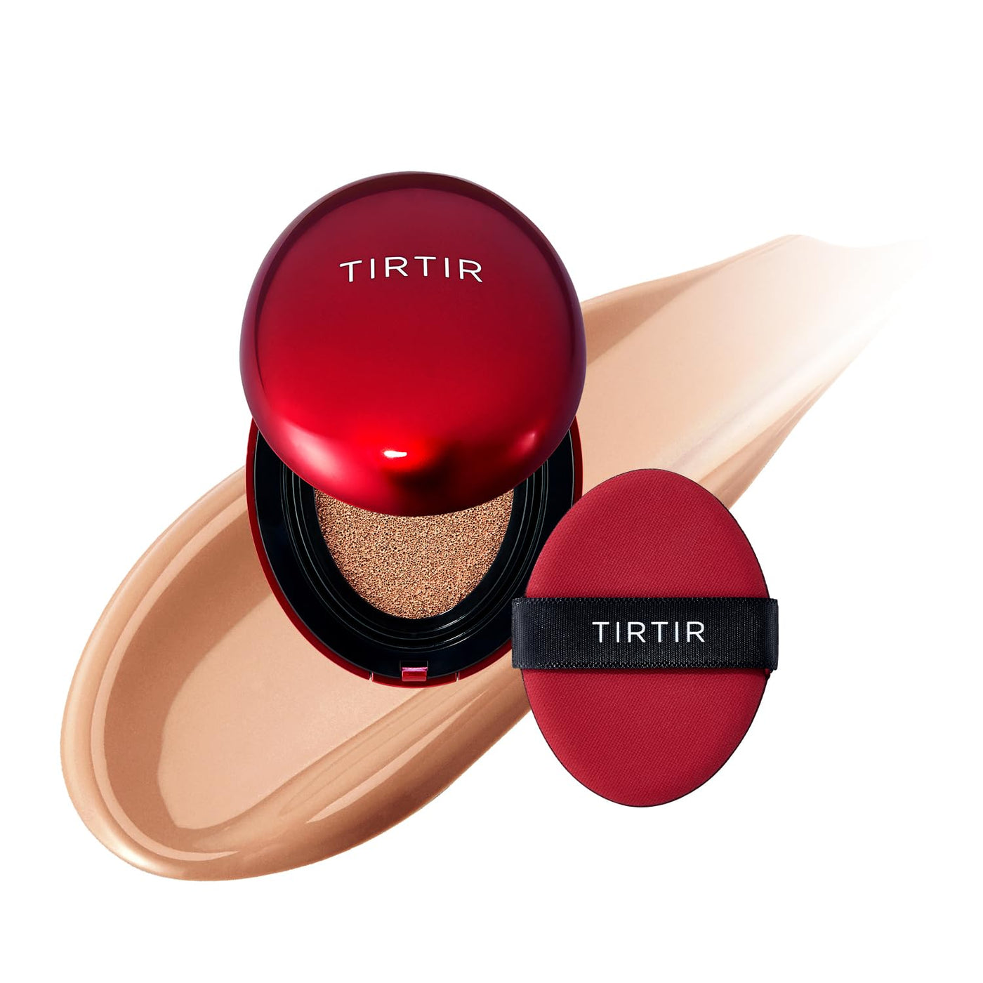 [*Mini Size*] TIRTIR Mask Fit Red Cushion Foundation | Full coverage, Weighless, Skin fit, Satin Glow Finish, Korean cushion foundation (#21N Ivory, 0.15 Fl Oz)