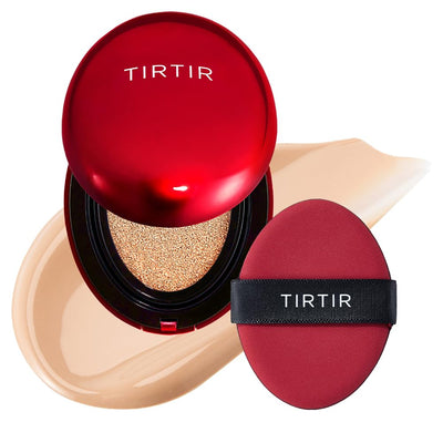 [*Mini Size*] TIRTIR Mask Fit Red Cushion Foundation | Full coverage, Weighless, Skin fit, Satin Glow Finish, Korean cushion foundation (#21N Ivory, 0.15 Fl Oz)