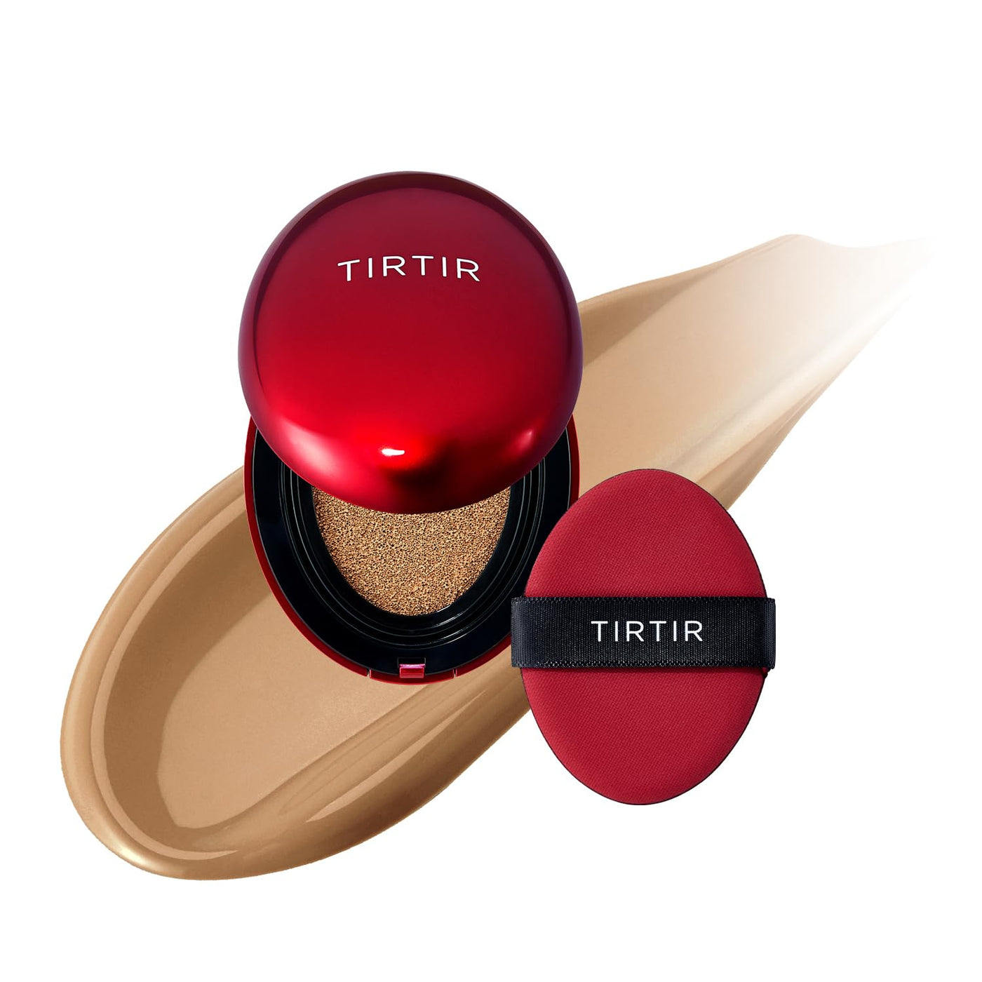 [*Mini Size*] TIRTIR Mask Fit Red Cushion Foundation | Full coverage, Weighless, Skin fit, Satin Glow Finish, Korean cushion foundation (#21N Ivory, 0.15 Fl Oz)