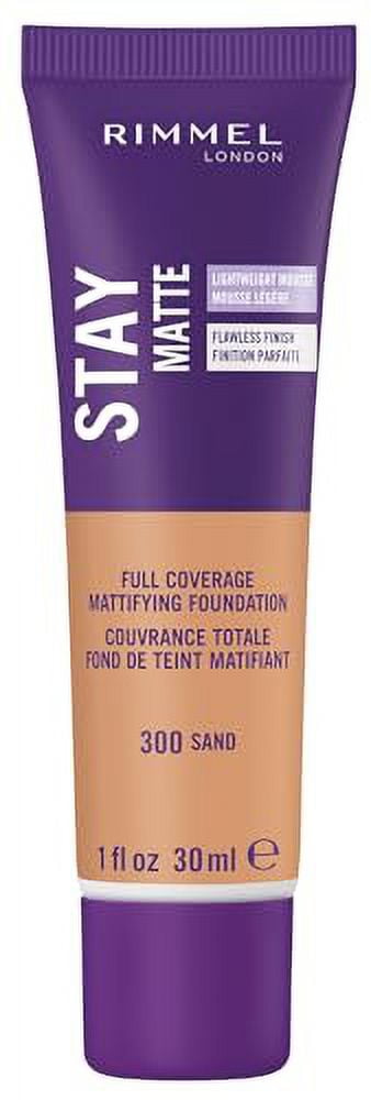 Rimmel London Stay Matte Liquid Mousse - 300 Sand - Foundation, Lightweight, Shine Control, Oil-Free, 1oz