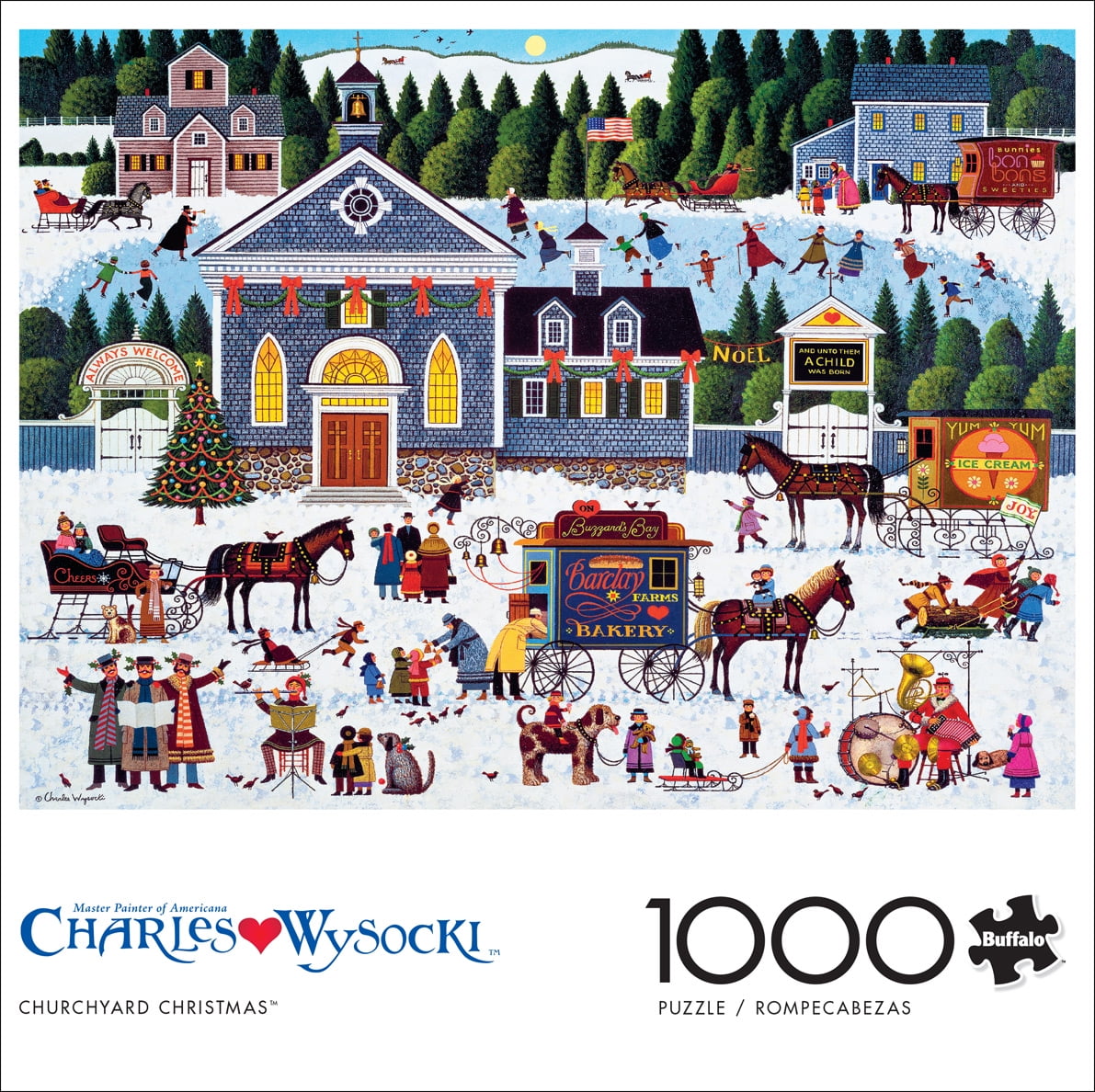 Buffalo Games 1000-Piece Charles Wysocki Churchyard Christmas Jigsaw Puzzle