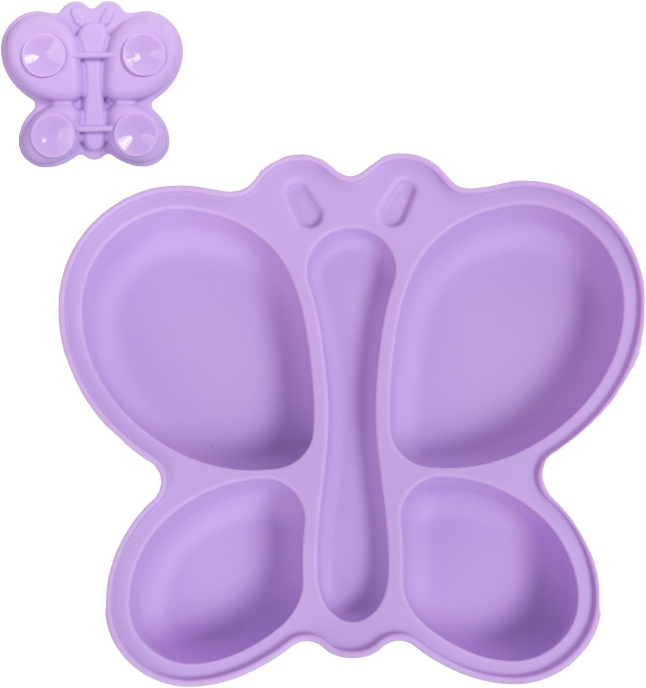 Suction Butterfly Plates for Baby | Silicone Toddler Divided Plates with Suction | Perfect for Parties and Birthdays