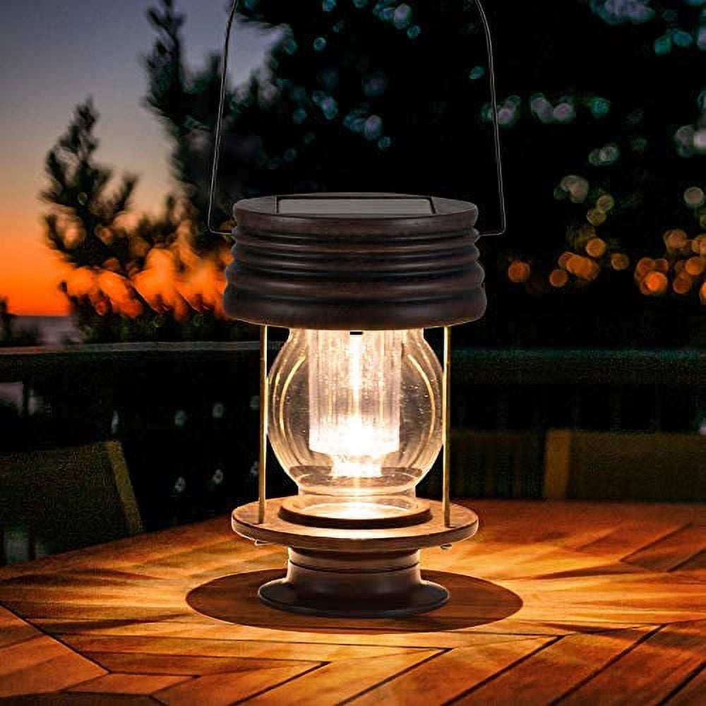 Hanging Solar Lights Outdoor - 8.3? Solar Powered Waterproof Retro Lanterns, Bright Landscape Lanterns Lamp, 30 Lumen, 1 Pack, Great Decor for Patio, Yard, Garden and Table (Warm White)