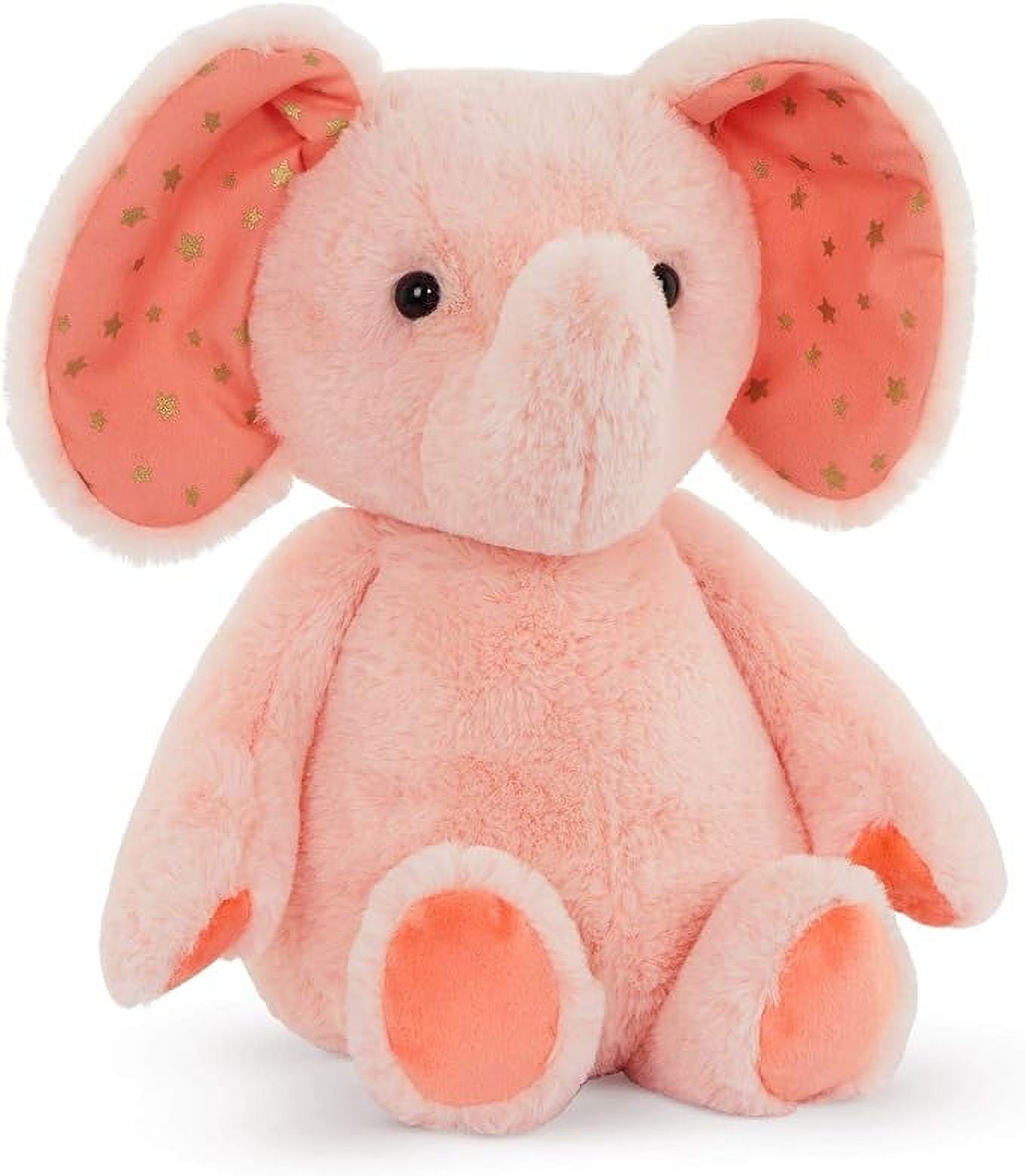 B. Toys Softies-Happy Hues- Bubble Gum Becky- 12" Plush Stuffed Animal – Soft & Cuddly Toy – Pink Elephant- Washable – Baby, Toddler, Kids-0 Months +