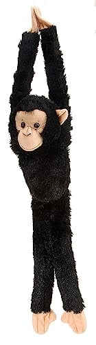 Wild Republic Chimpanzee Plush, Monkey Stuffed Animal, Plush Toy, Gifts for Kids, Hanging 20 Inches , Black