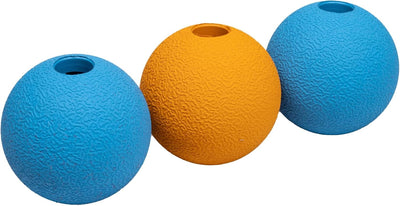 Amazon Basics Rubber Fetch Toy Dog Balls, 3-Inch, 2-Pack, Blue, Orange