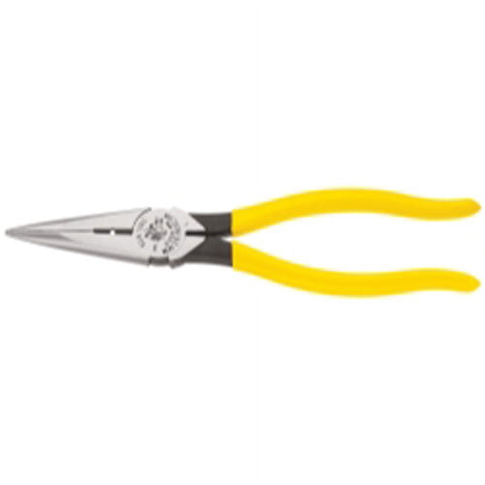 Klein Tools D203-8N 8-7/16" Heavy Duty Long Nose Pliers - Side Cutting and Wire Stripping