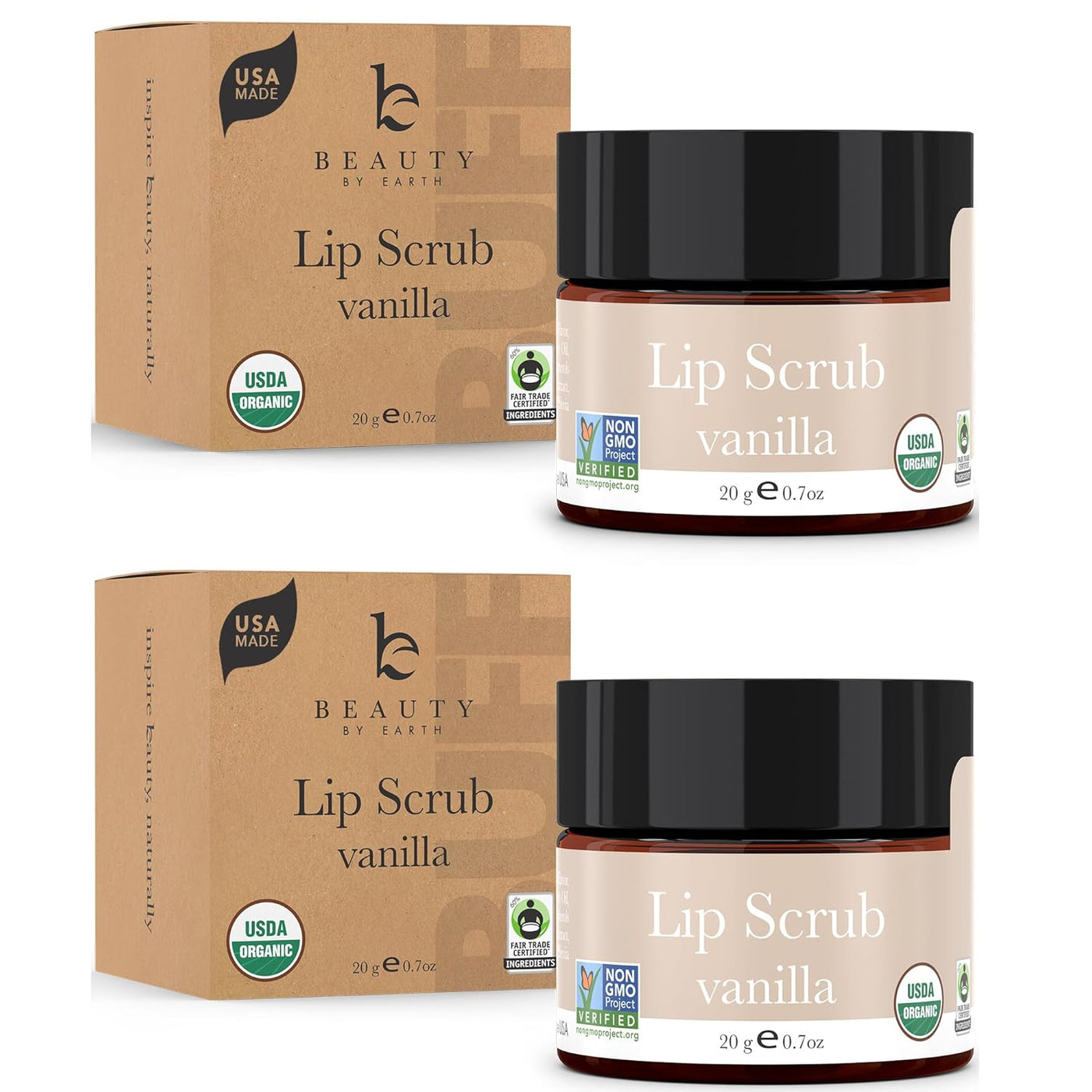 Organic Lip Scrub Mint - USA Made Exfoliating Lip Scrub with Natural & Organic Ingredients, Moisturizing Lip Exfoliator Scrub for Dry Lips, Lip Scrubber Exfoliator & Sugar Scrub for Smooth Lips